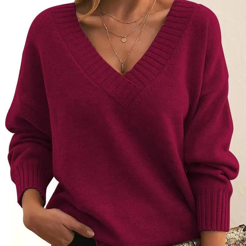 Cozy V-Neck Knit Pullover