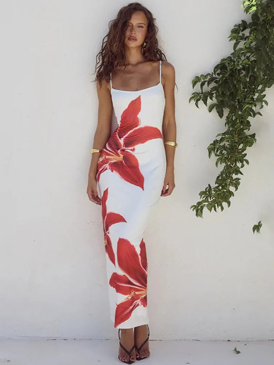 Floral Dream Spaghetti Strap Midi