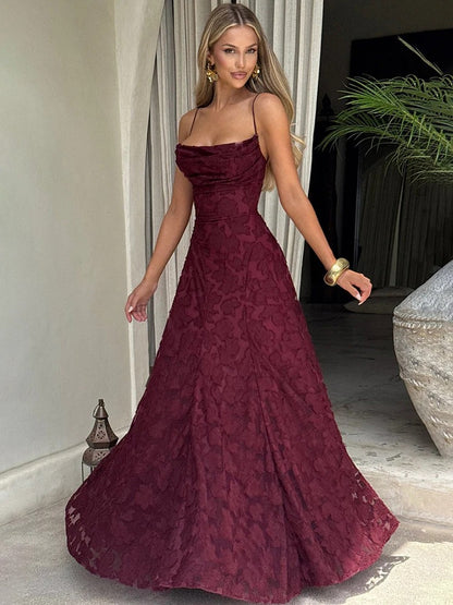 Backless Lace-Up Gown