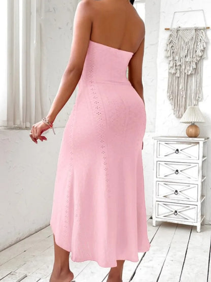 Embroidered Elegance Wrap Dress