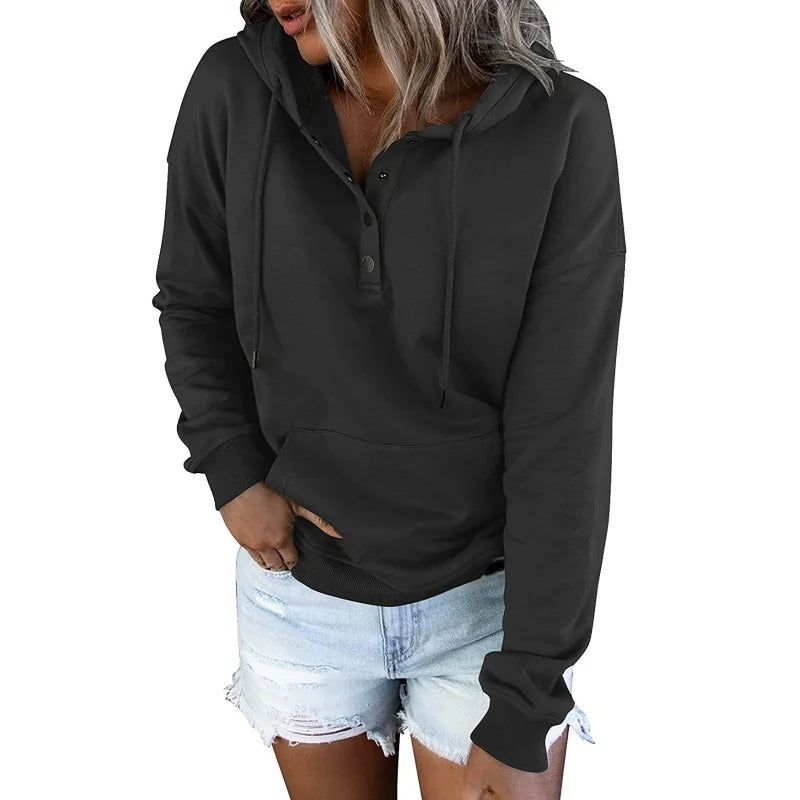 European-Style Loose Hooded Hoodie
