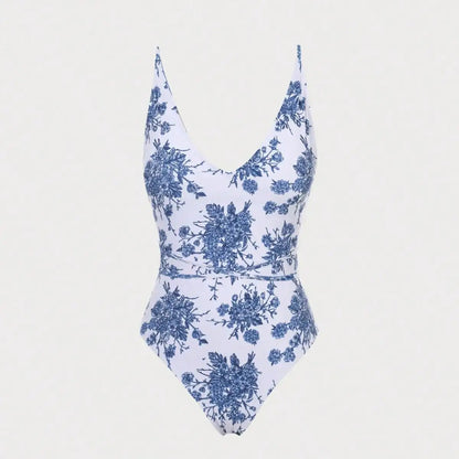 V-Neck Backless Swimsuit