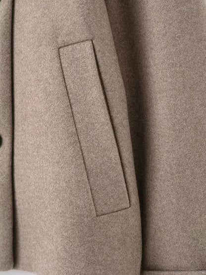 Stand-Collar Single-Breasted Short Coat