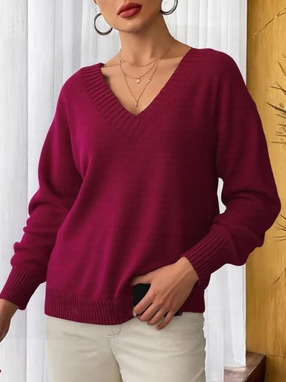 Cozy V-Neck Knit Pullover