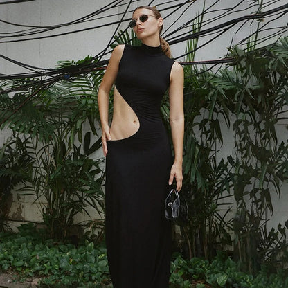 Chic Edge Cut-Out Maxi Dress