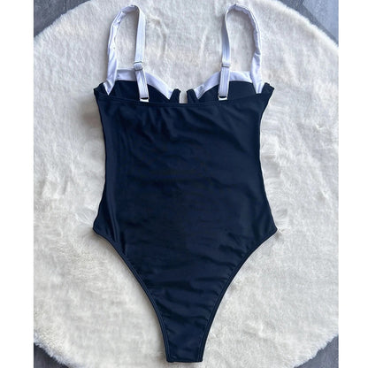 Knotted Contrast Swimsuit