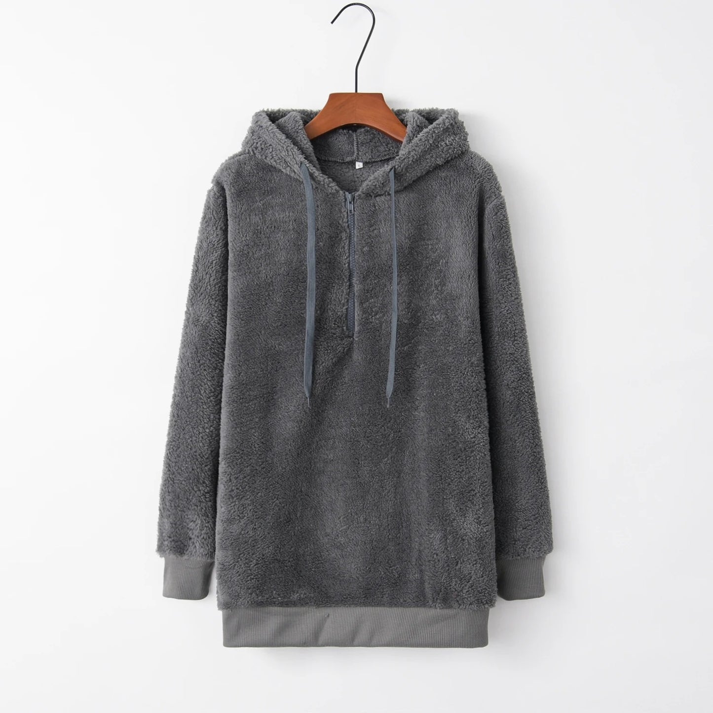Trendy Solid Hooded Sweater Coat