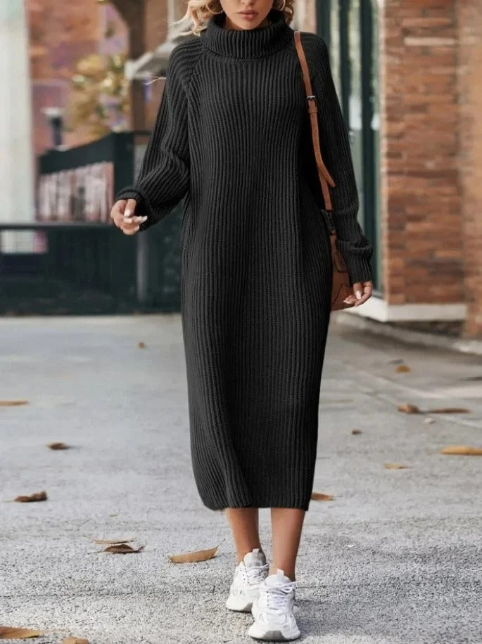 Thick Knit Knee-Length Winter Dress