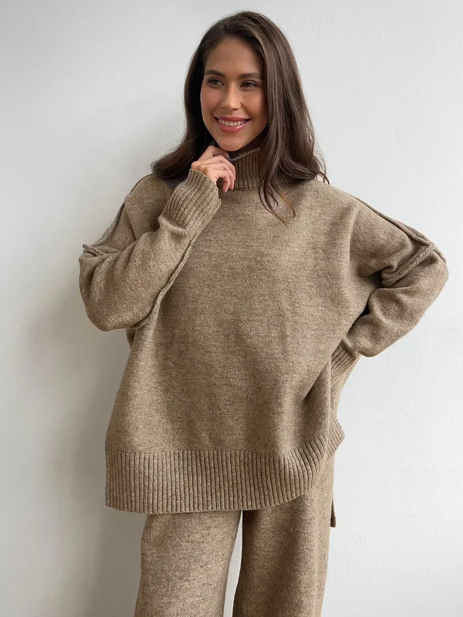 Cozy Turtleneck Knit Sweater & Pants Set