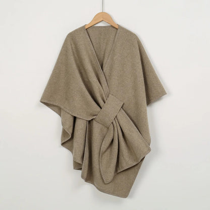 Elegant Warm Half-Sleeve Poncho Shawl
