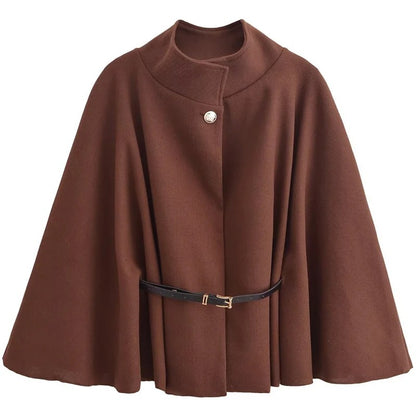 Oversized Belted Bat-Sleeve Jacket