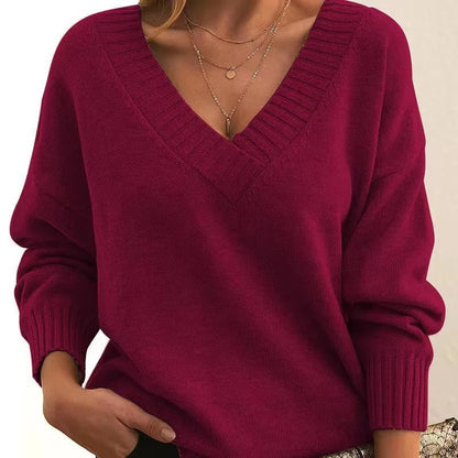 Cozy V-Neck Knit Pullover