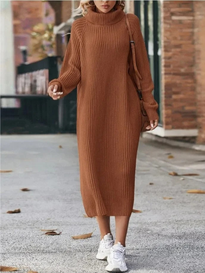 Thick Knit Knee-Length Winter Dress