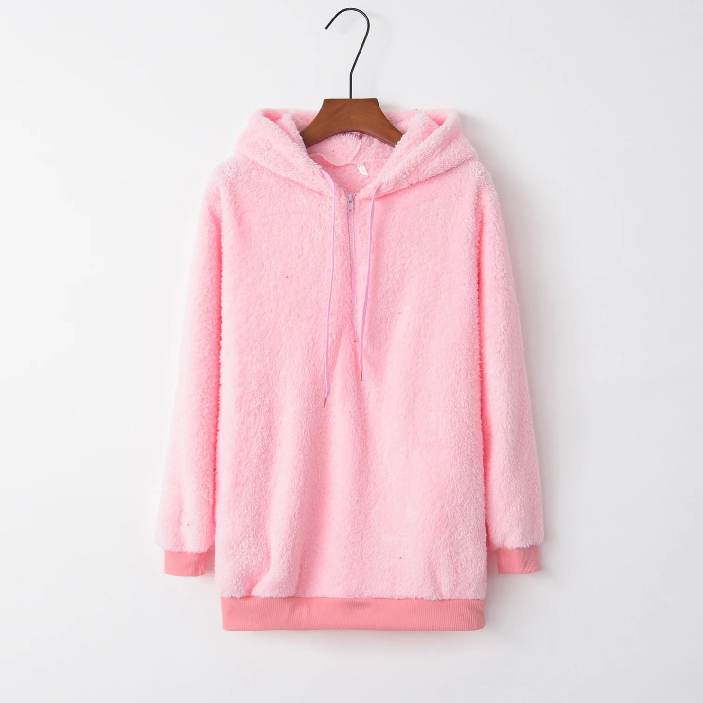 Trendy Solid Hooded Sweater Coat