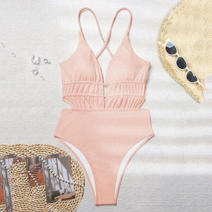 Black Ribbed One-Piece
